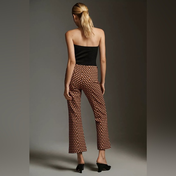 (B3) Maeve The Margot Brown Pink Anthropologie Free Kick-Flare Cropped Pants 1X - Picture 5 of 12